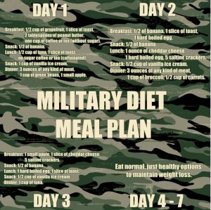 military diet 3 day plan